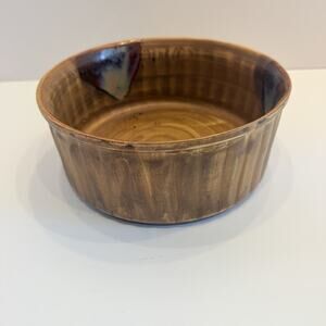 Sango Splash 4951 Stoneware 8” Storage Bowl Brown Drip Glaze